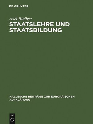 cover image of Staatslehre und Staatsbildung